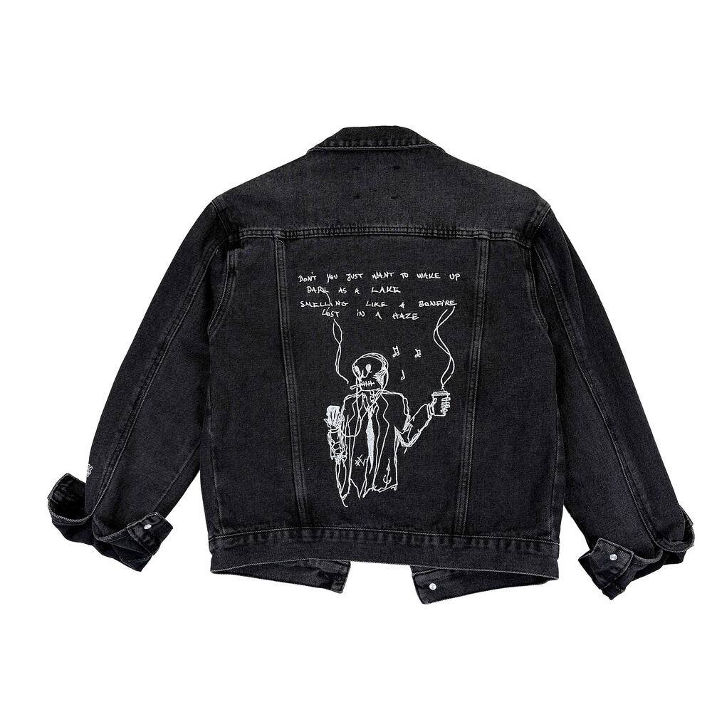 Hozier Lost in a Haze Black Denim Jacket Unisex Size S Unreal Unearth Tour EUC - Picture 2 of 9